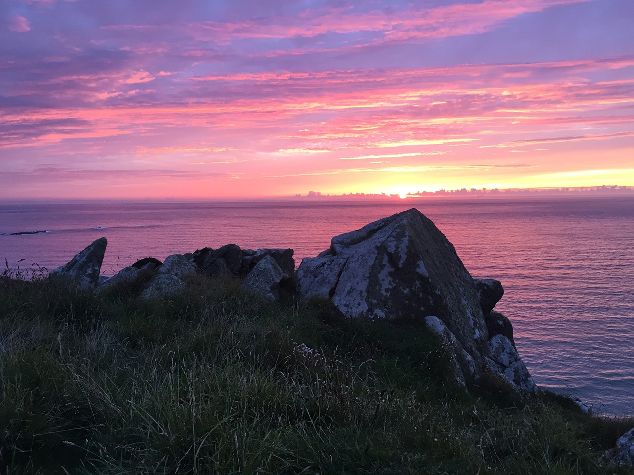 sunset ocean coast free photo