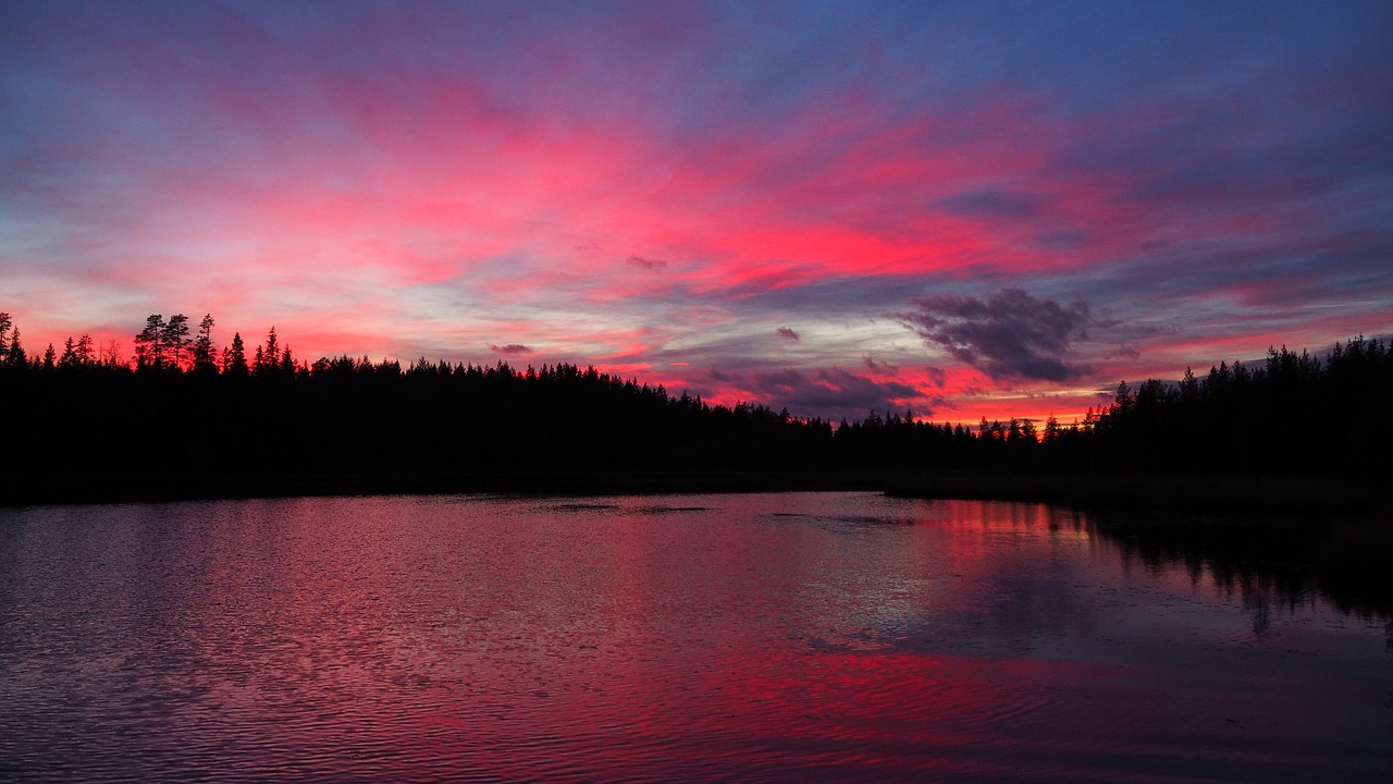 sunset in the evening finnish free photo