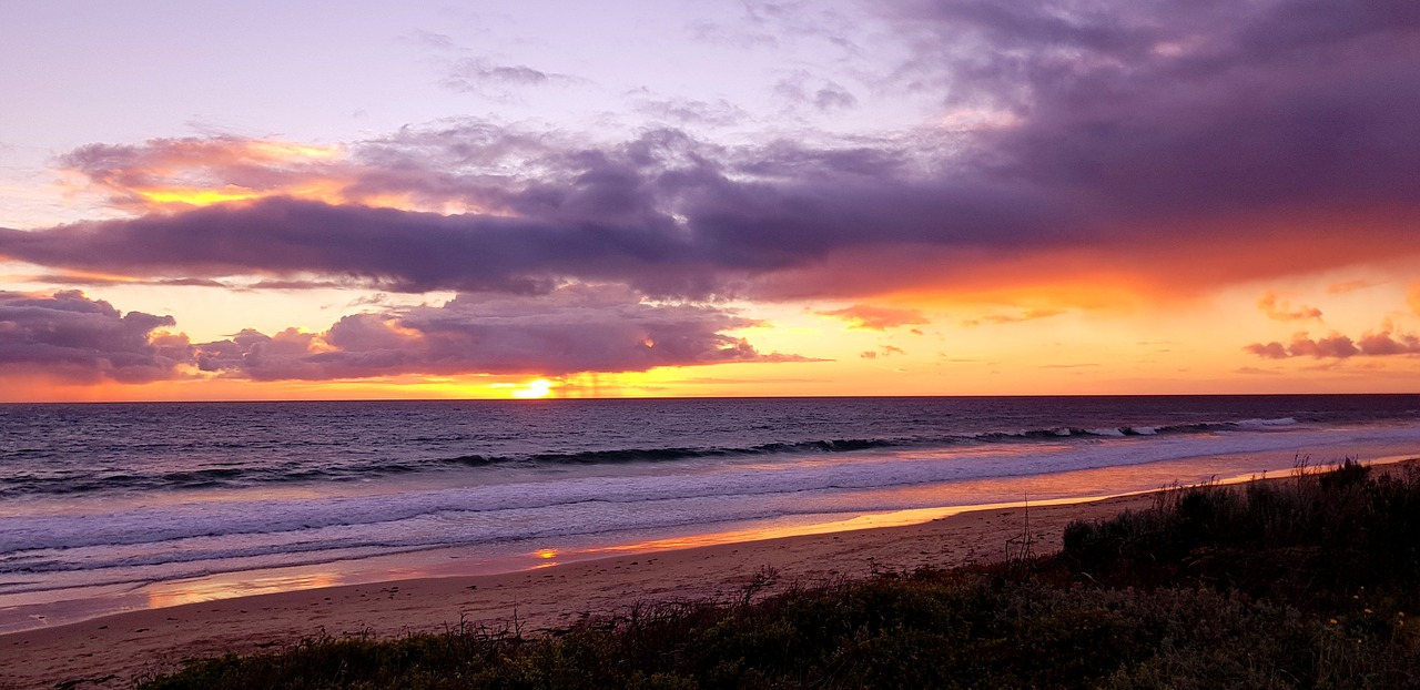 sunset ocean beach free photo