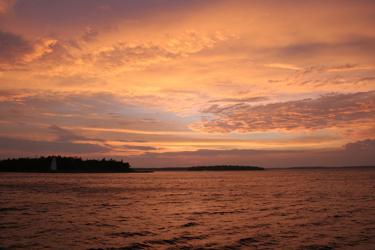 sunset skies lake free photo