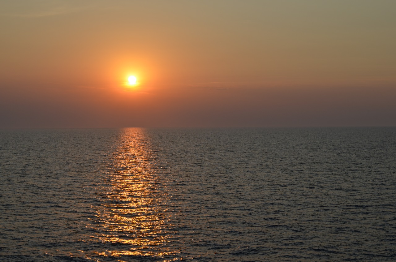 sunset adriatic ferry free photo