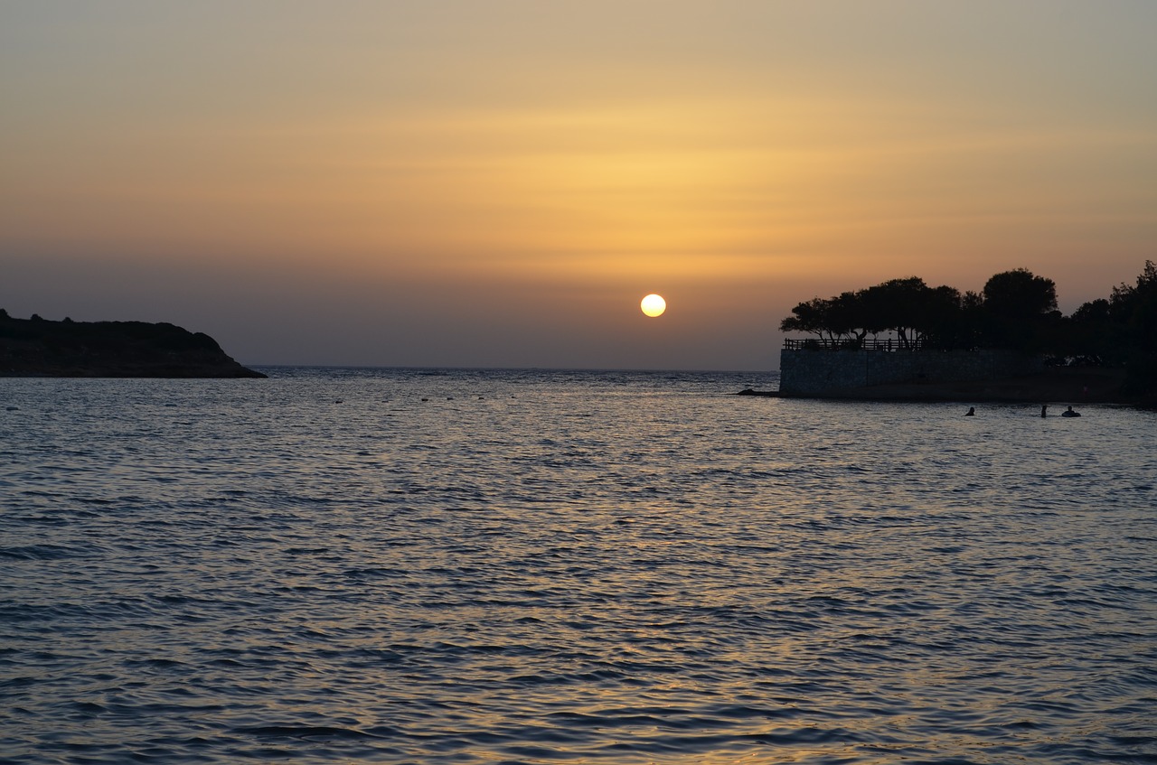 sunset marine landscape free photo