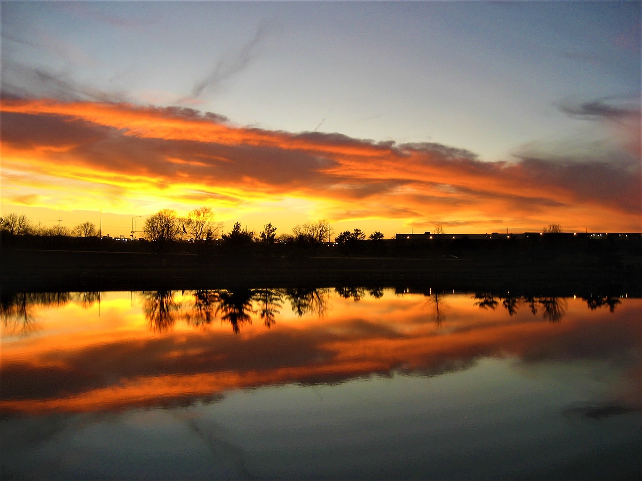 sunset water reflection free photo