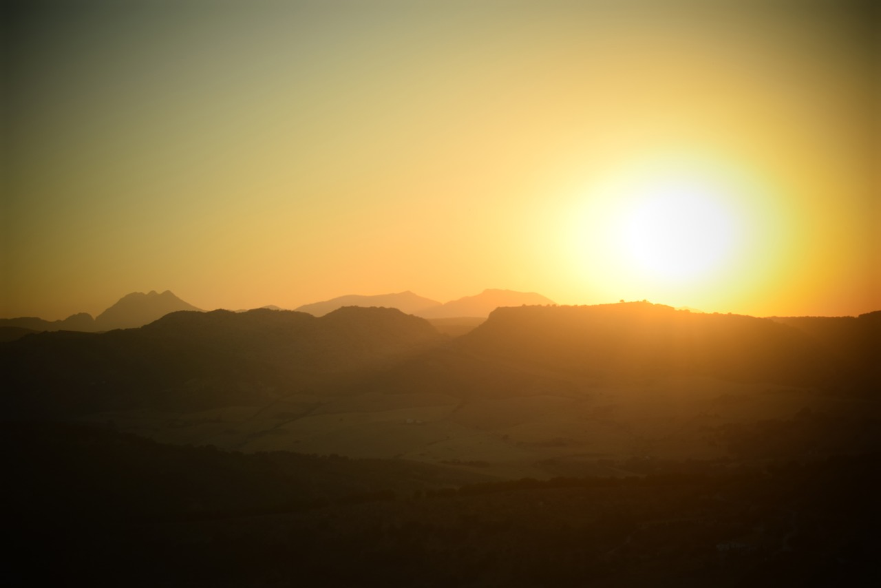 sunset round malaga free photo