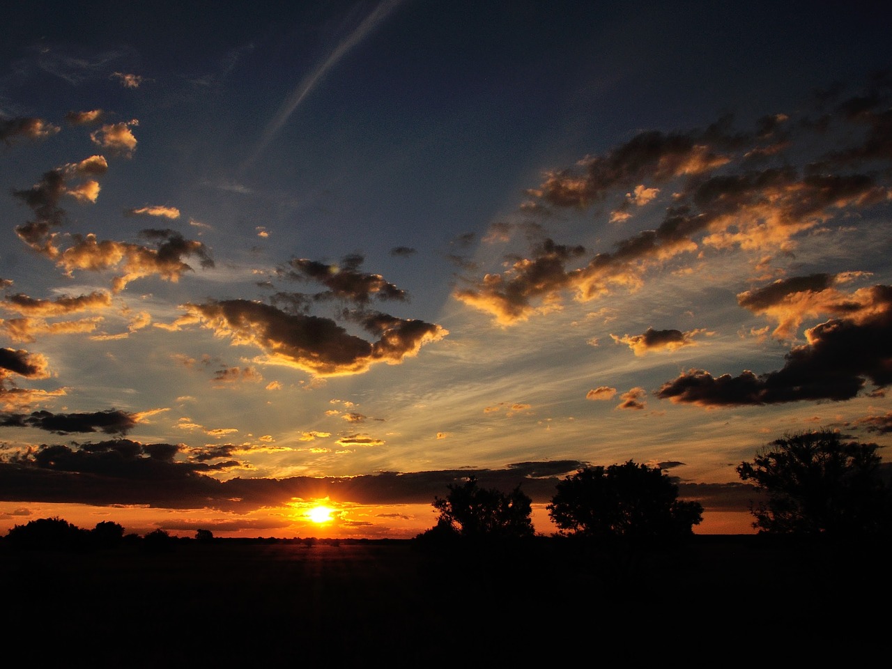 sunset clouds contrast free photo