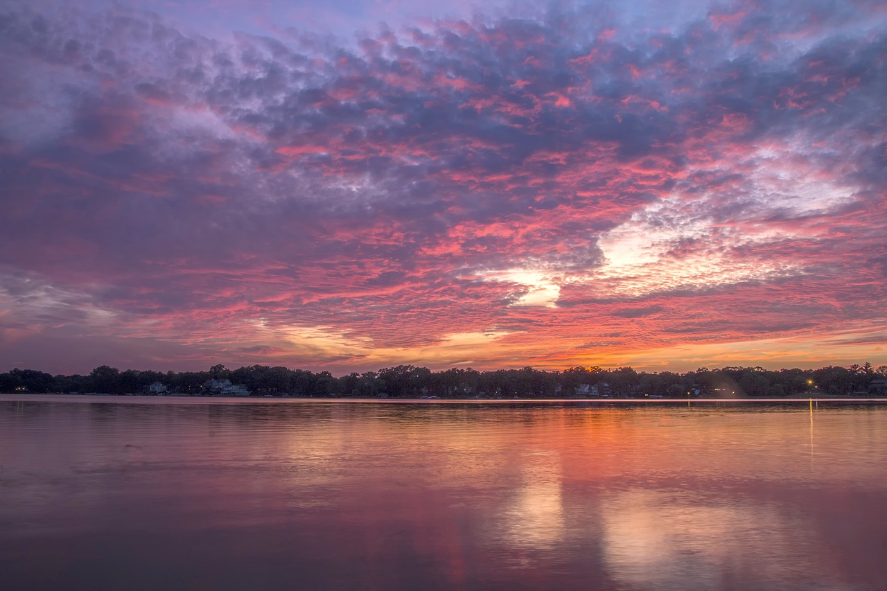 sunset water landscape free photo