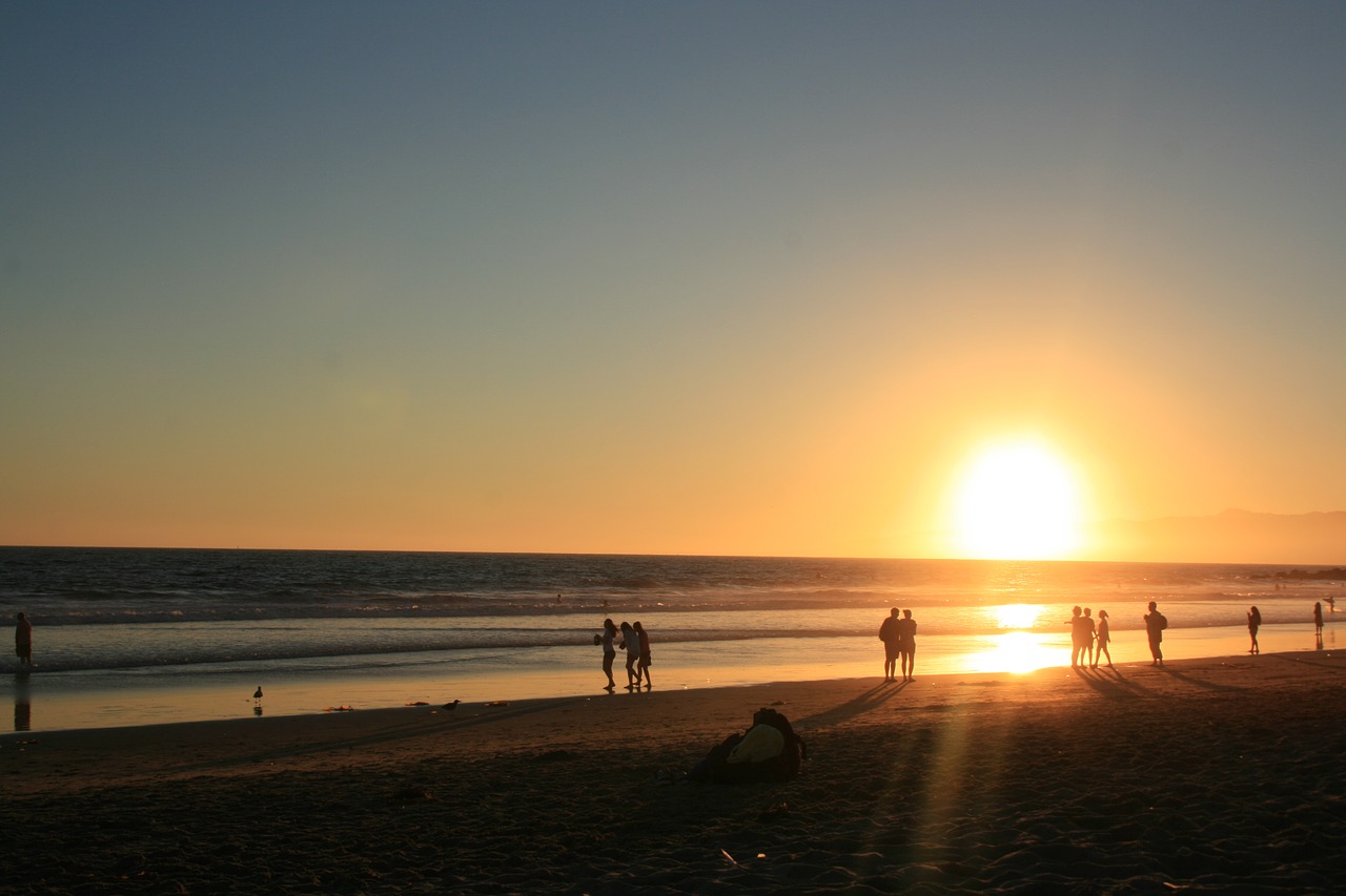 sunset silhouettes evening free photo