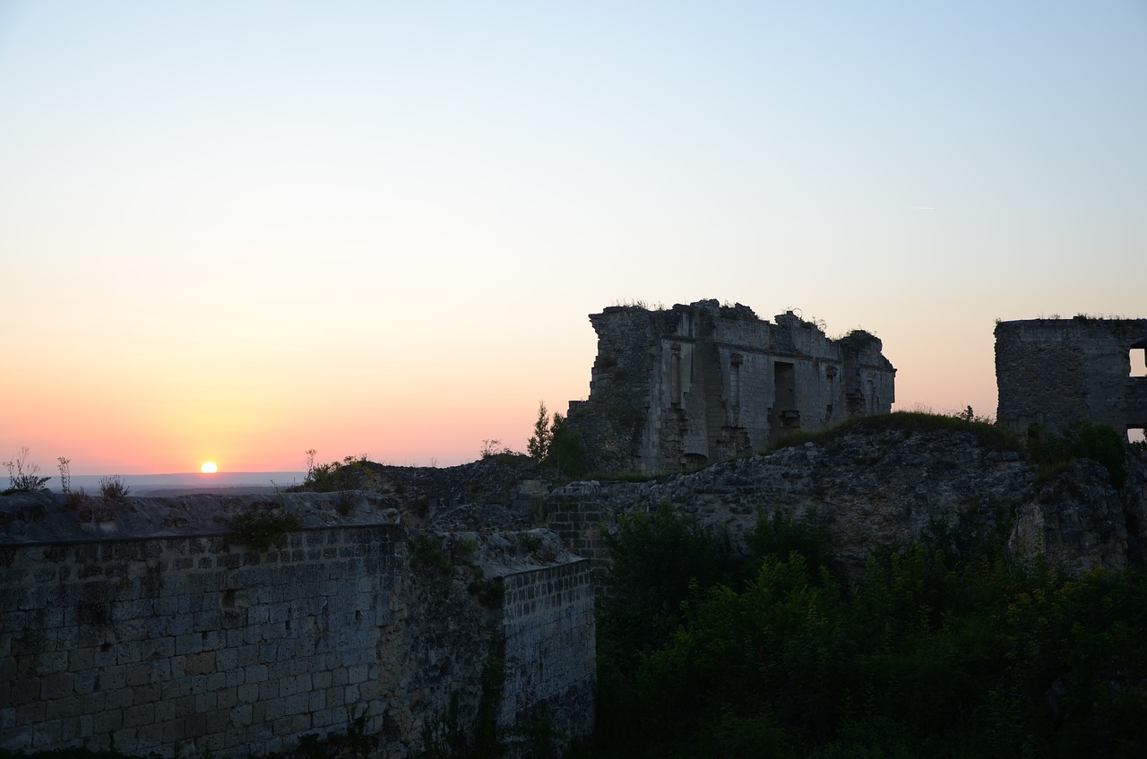 sunset twilight ruin free photo