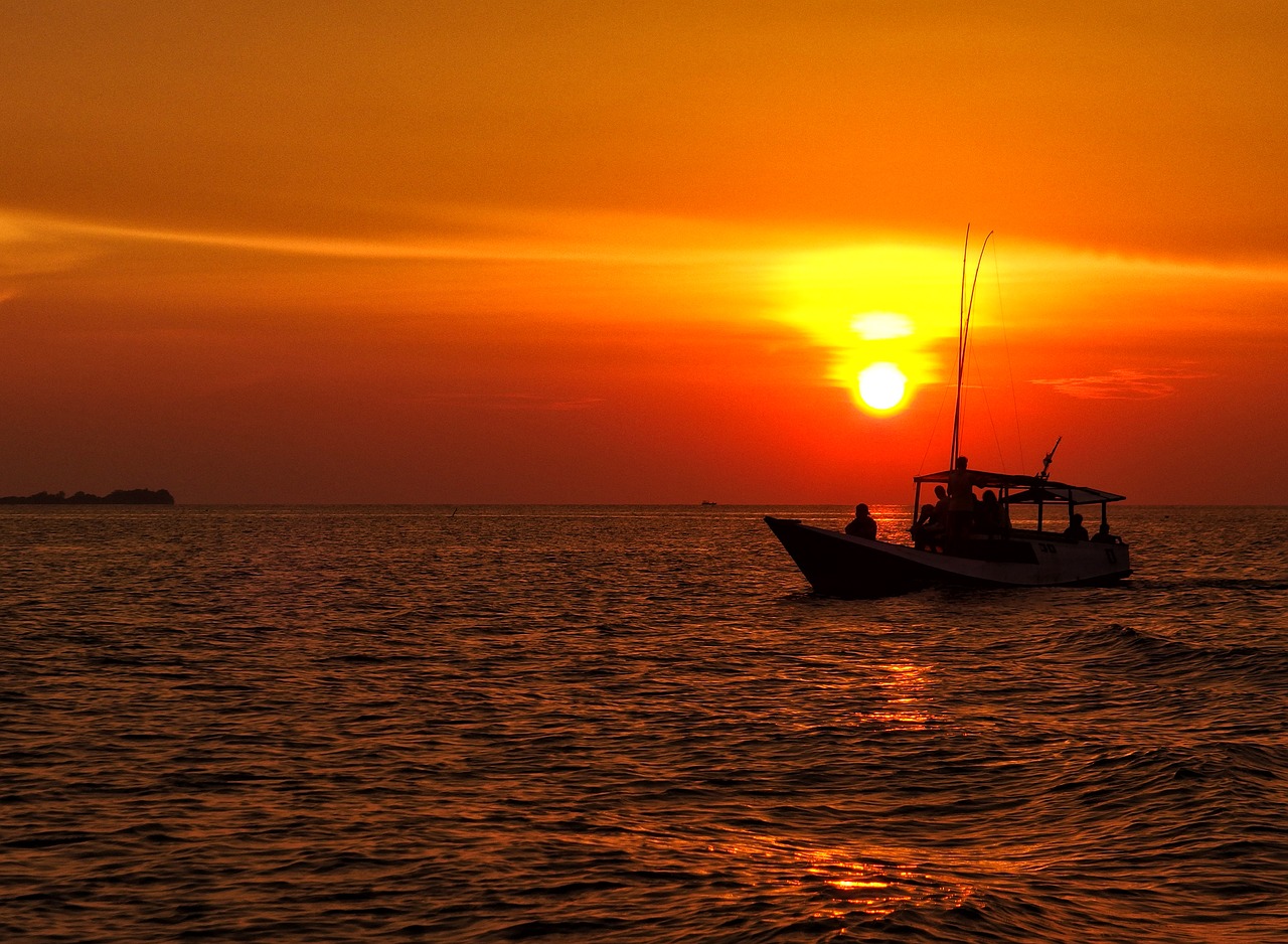 sunset boats boat free photo