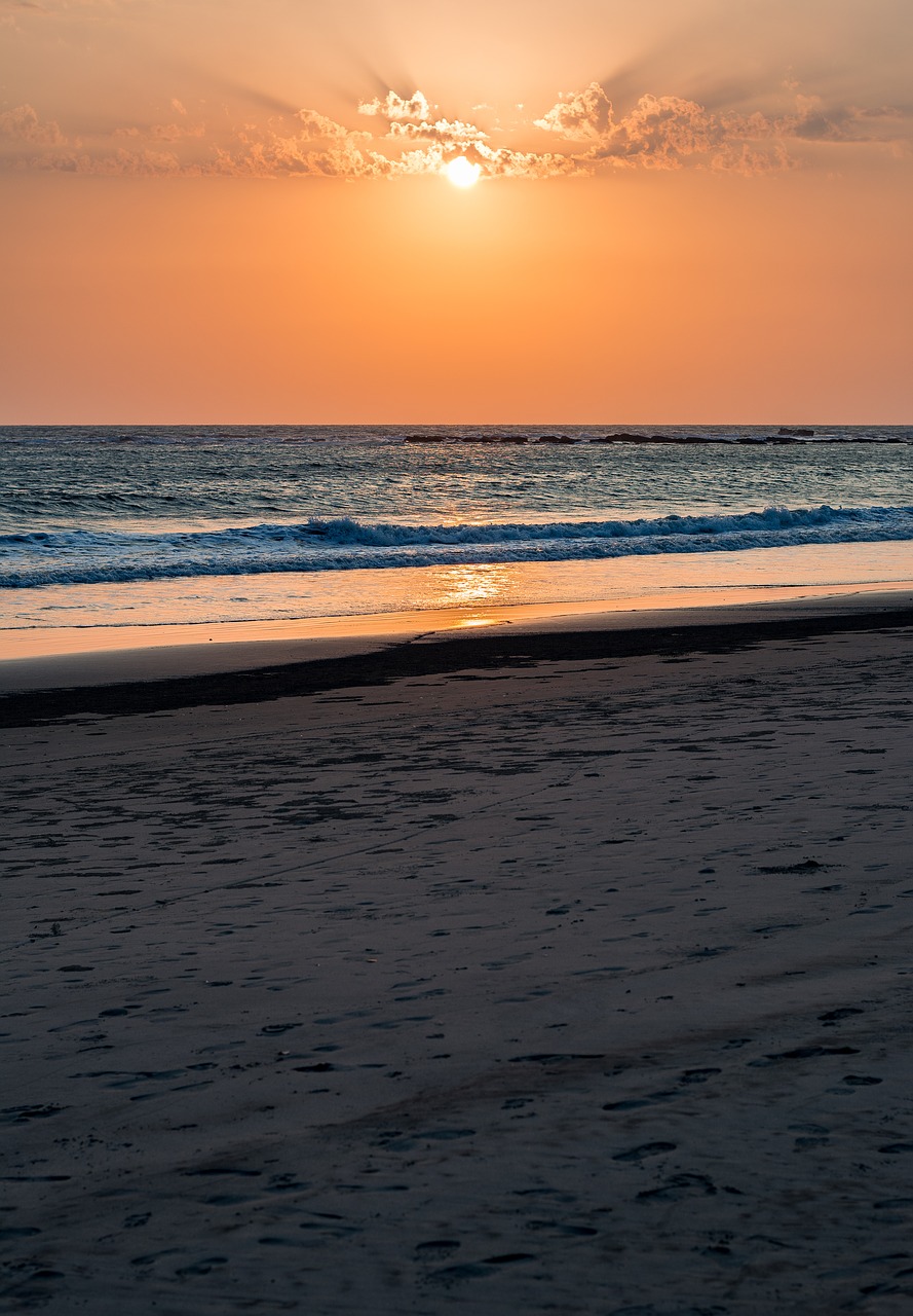 sunset beach ocean free photo