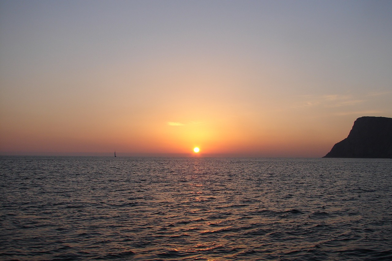 sunset sun sea free photo