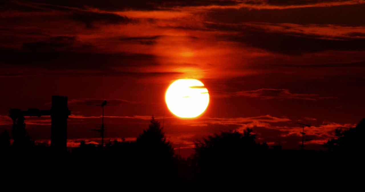 sunset evening clouds free photo