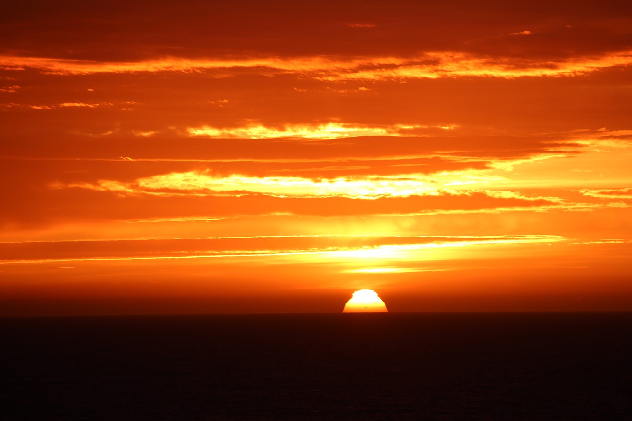 sunset seascape sky free photo