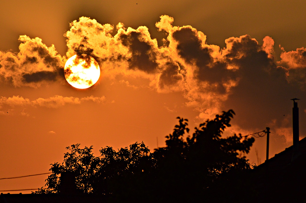 sunset nightfall red free photo