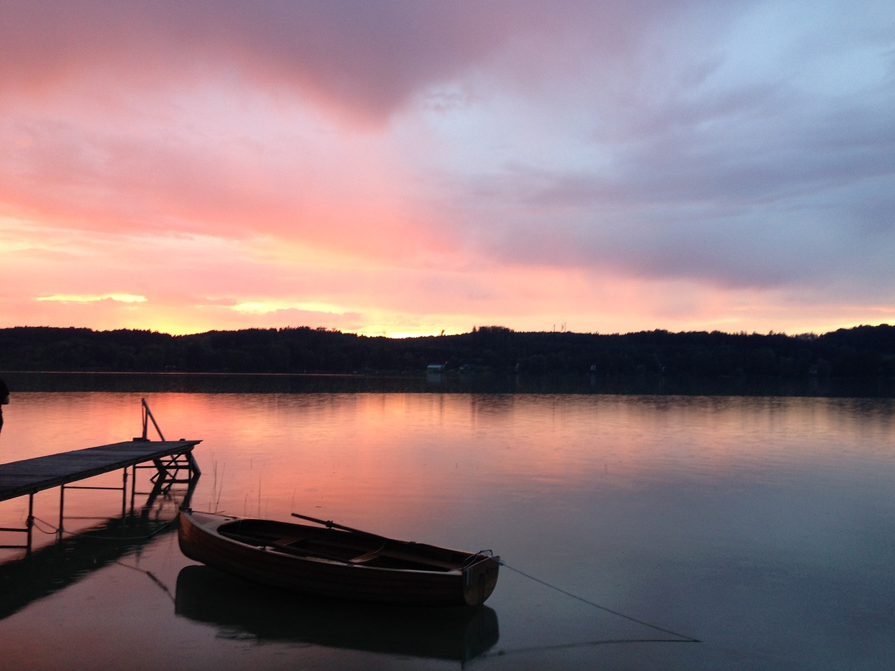 sunset abendstimmung boot free photo