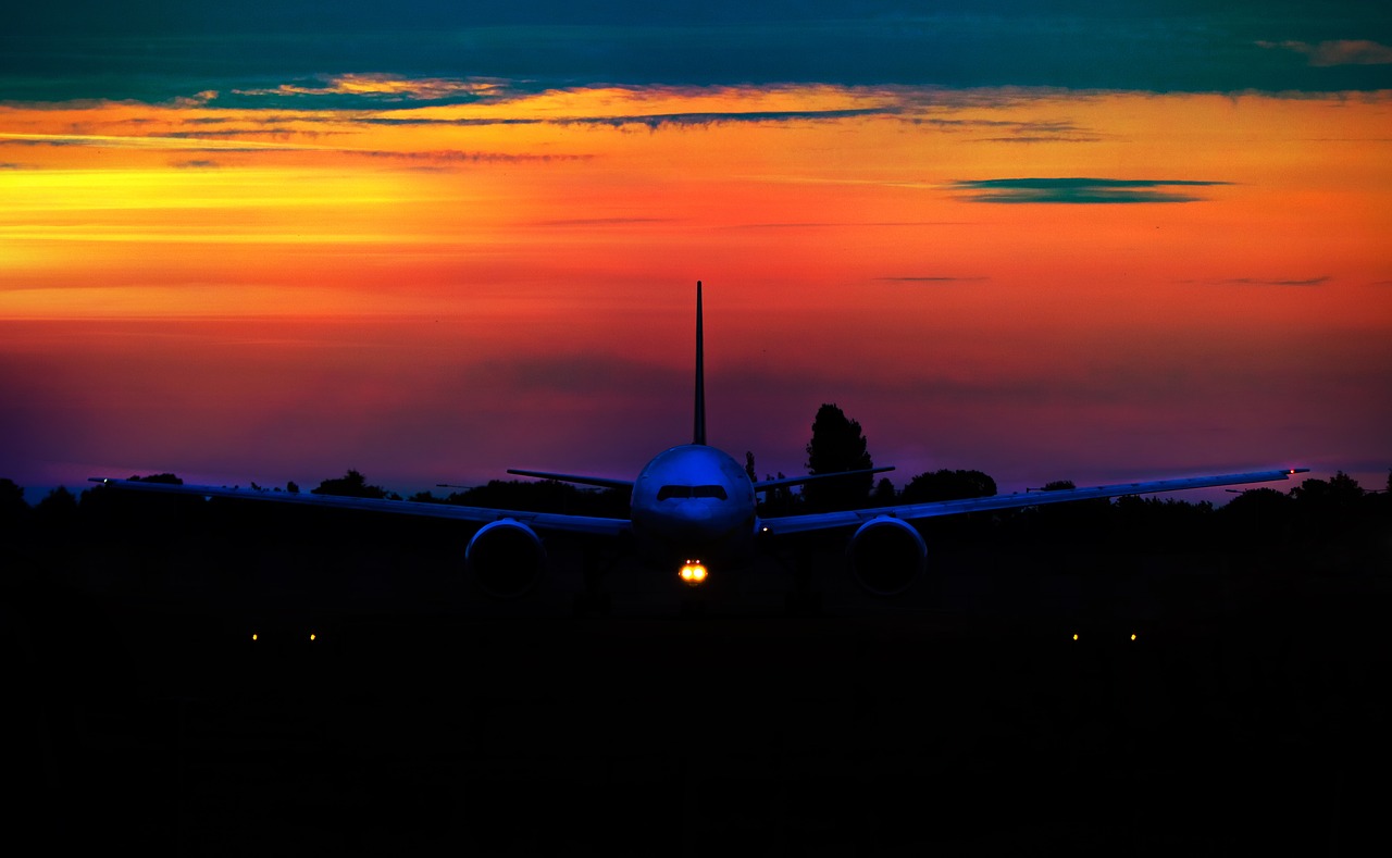 sunset airline aircraft free photo