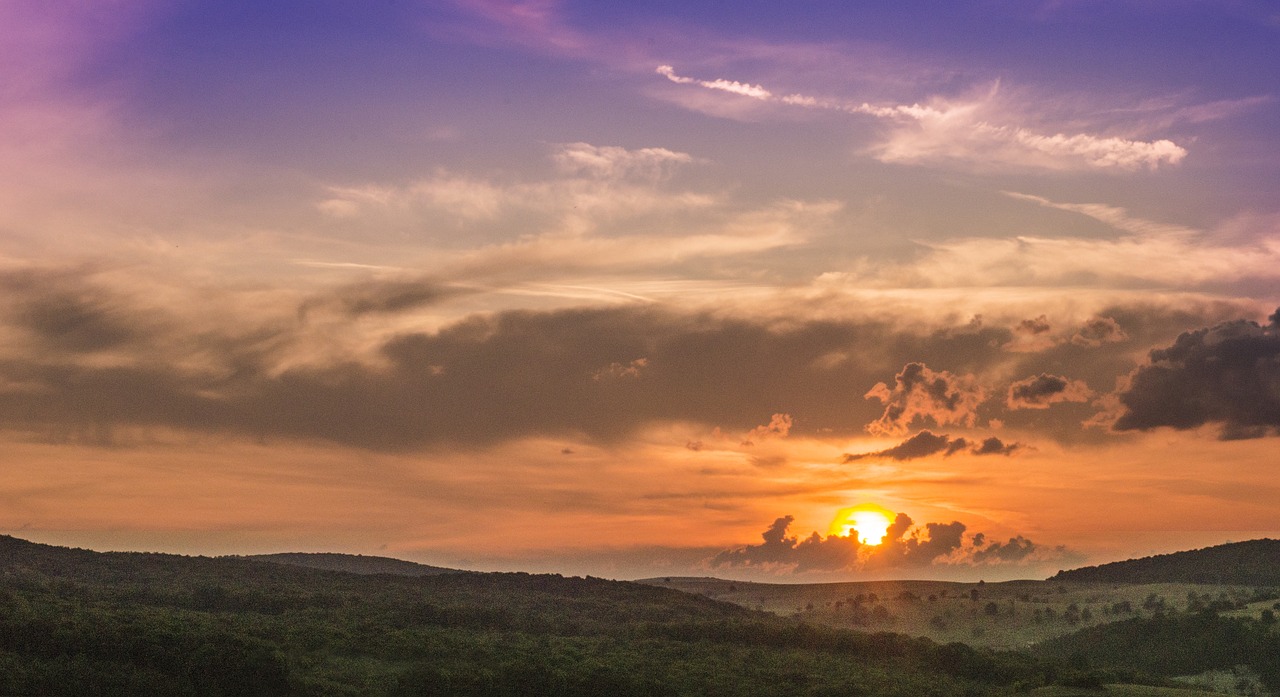 sunset dramatic clouds free photo