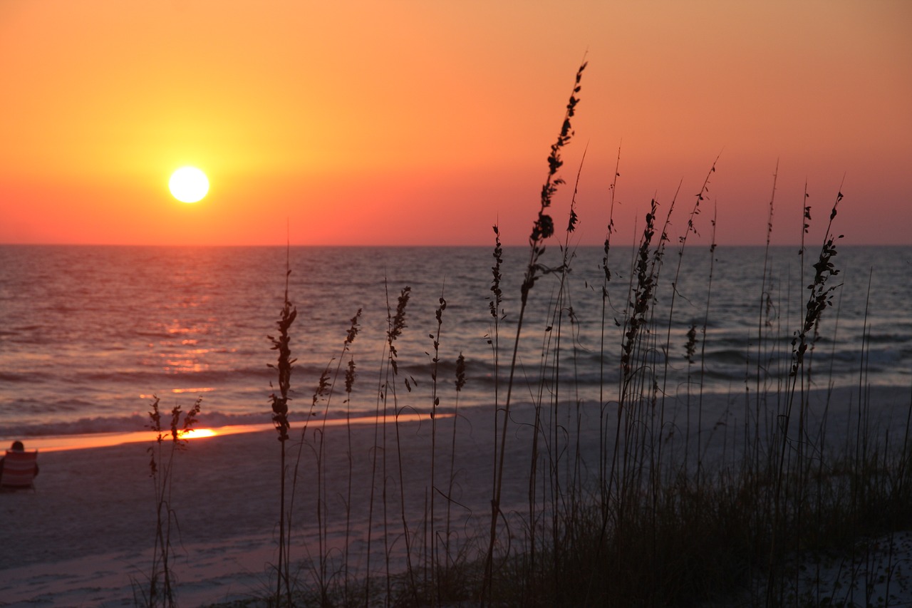 sunset beach sky free photo