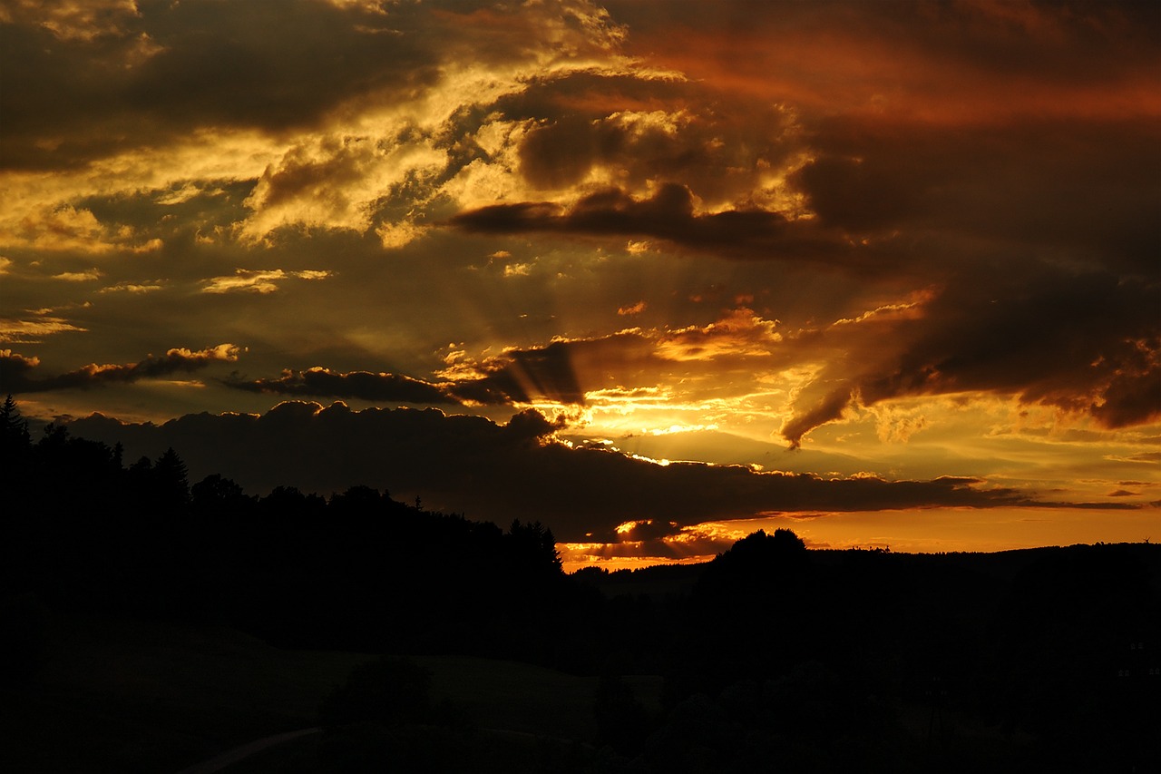 sunset clouds sky free photo