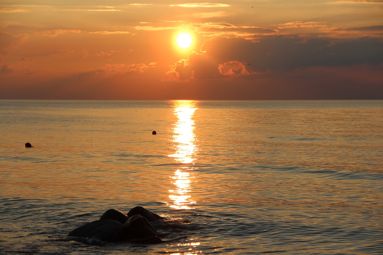 sunset baltic sea sea free photo