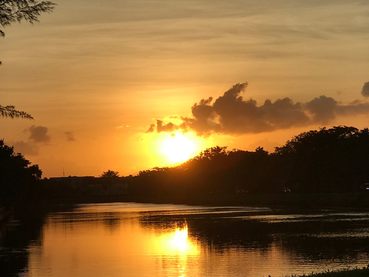 sunset water reflection free photo