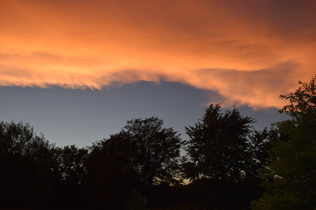 sunset clouds orange free photo