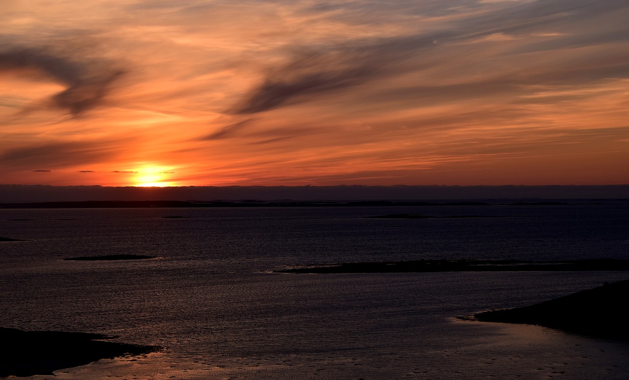 sunset clouds norway free photo