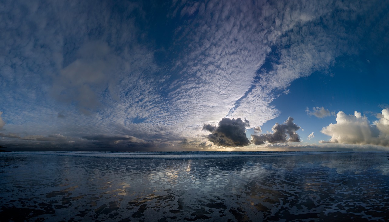 sunset clouds blue free photo