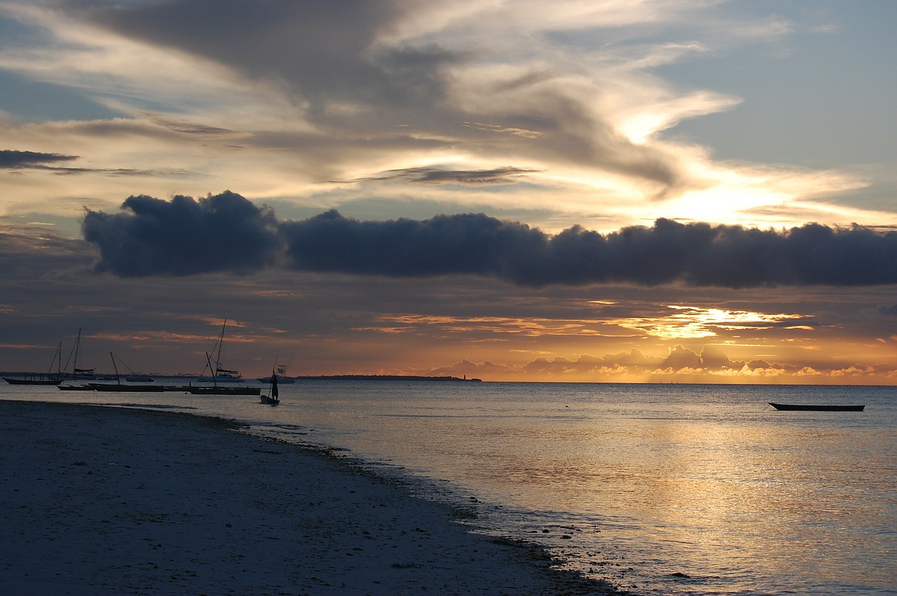sunset zanzibar ocean free photo