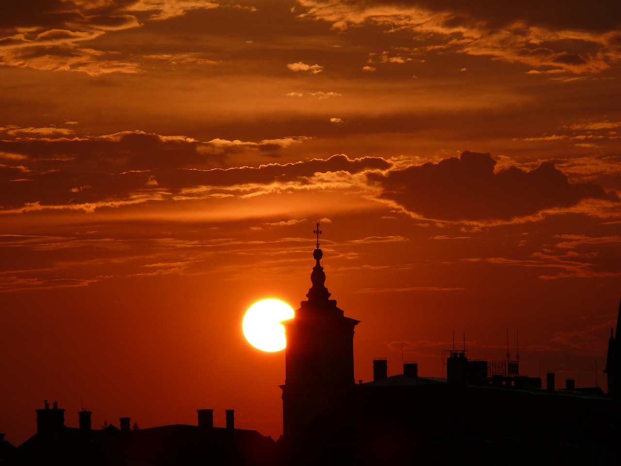 sunset veszprém castle free photo