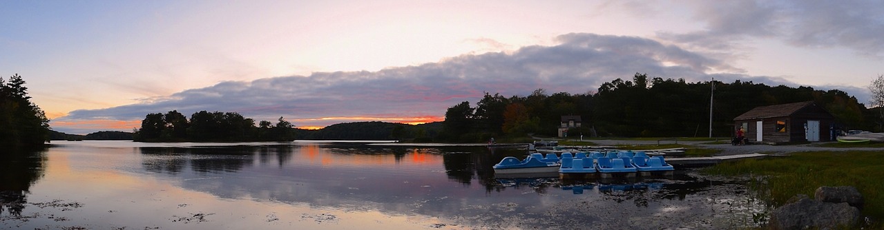 sunset lake horizon free photo