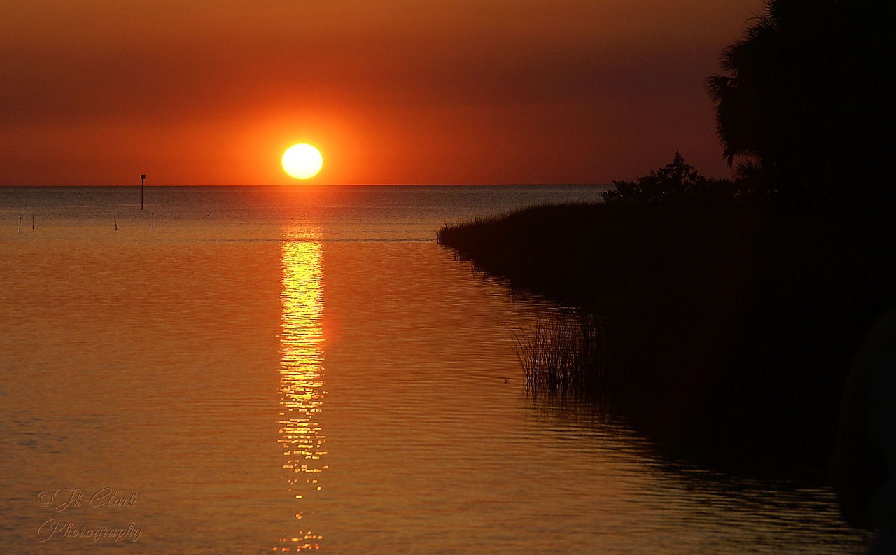 sunset gulf sea free photo