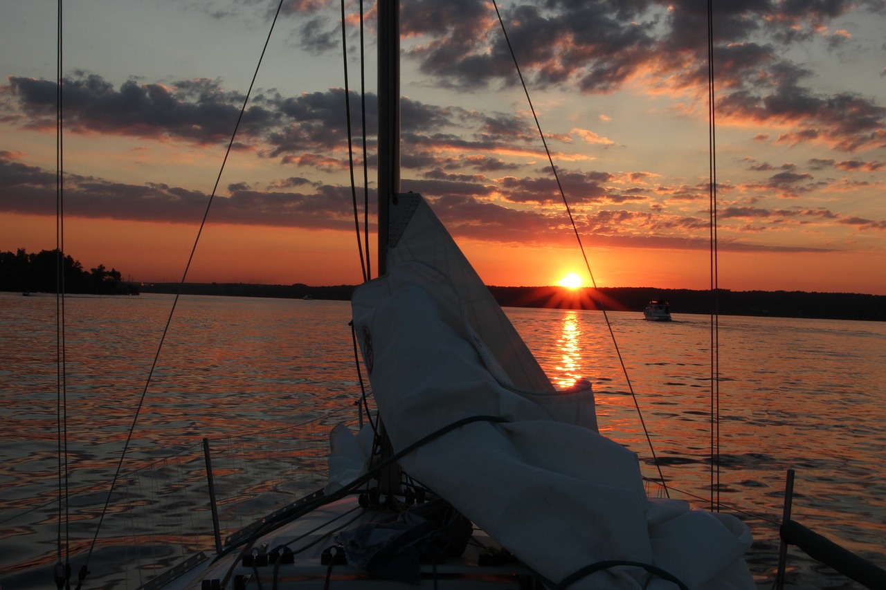 sunset clouds sail free photo