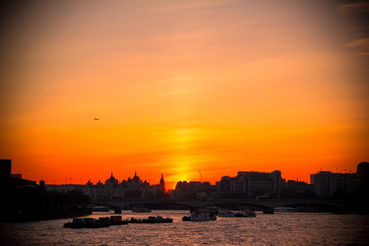 sunset london bridge free photo