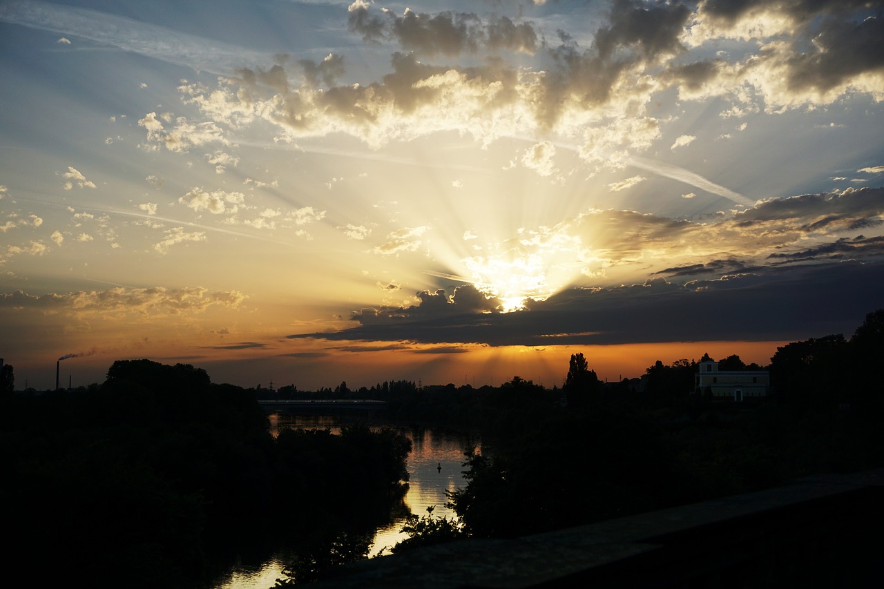 sunset aschaffenburg main free photo