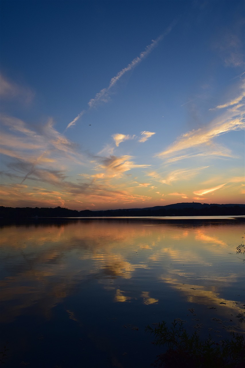 sunset lake landscape free photo