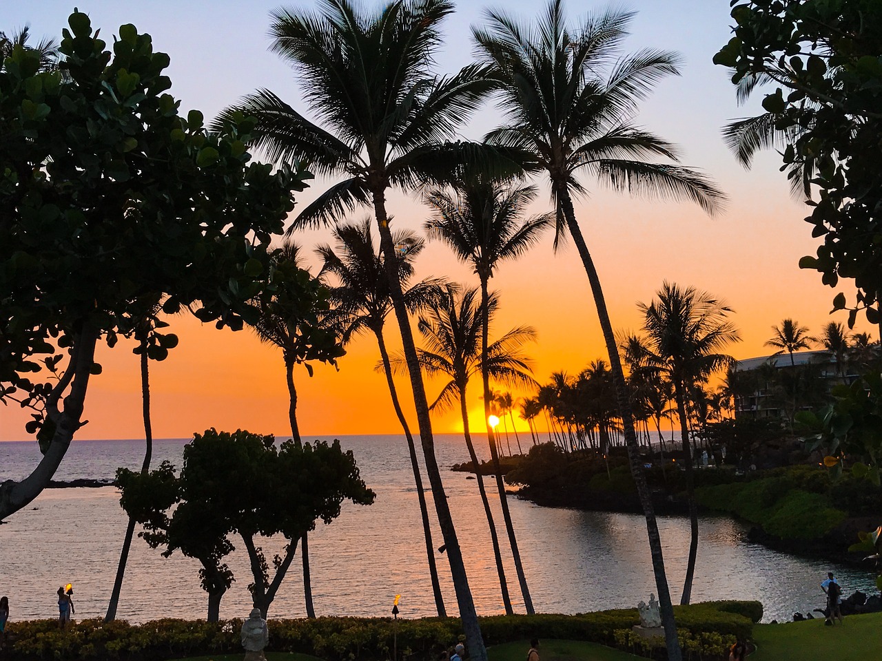 sunset hawaii tropical free photo