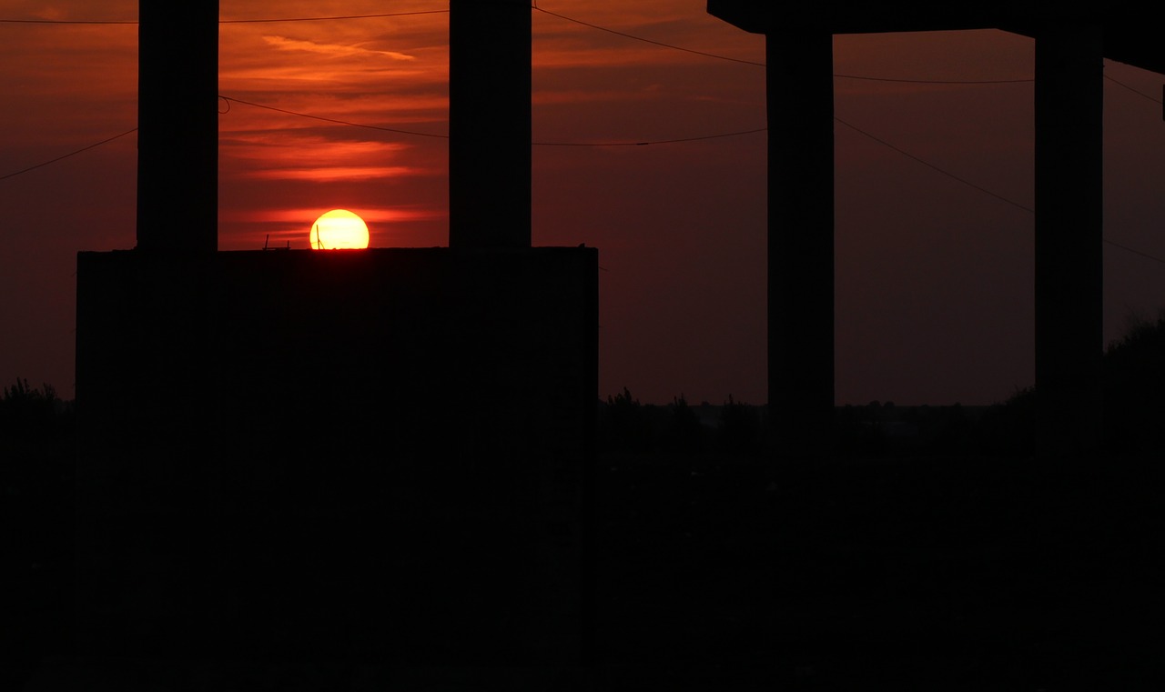 sunset bridge sky free photo