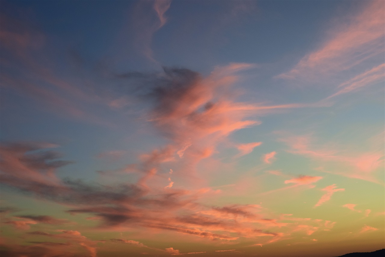 sunset clouds pink free photo