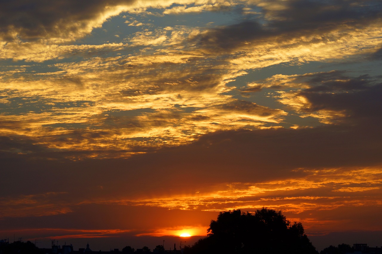 sunset clouds sky free photo