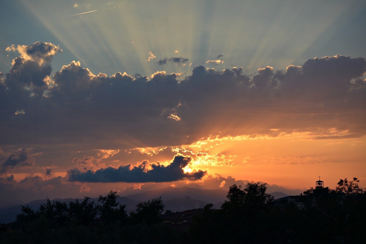 sunset sky clouds free photo