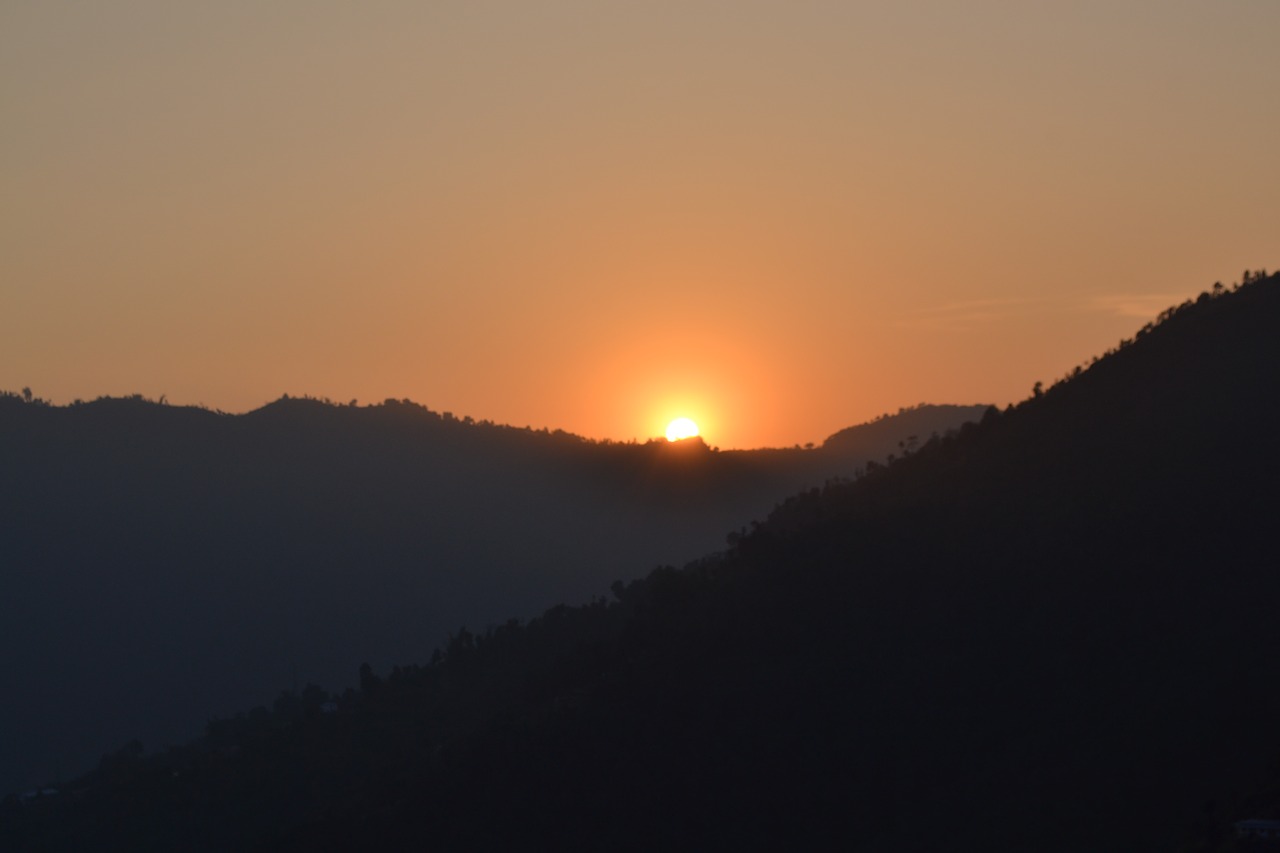 sunset nepal pokhara free photo