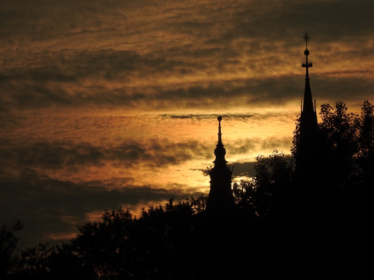 sunset church cross free photo