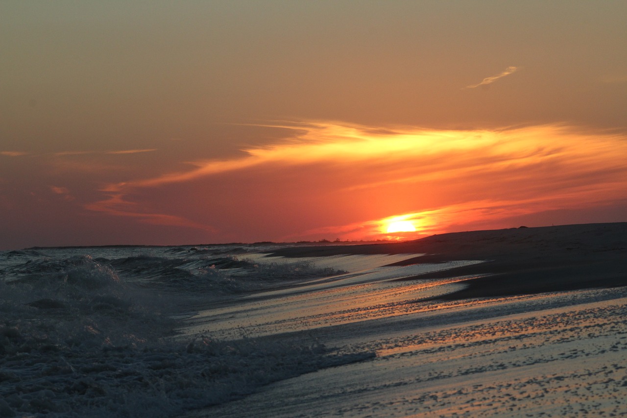 sunset beach ocean free photo