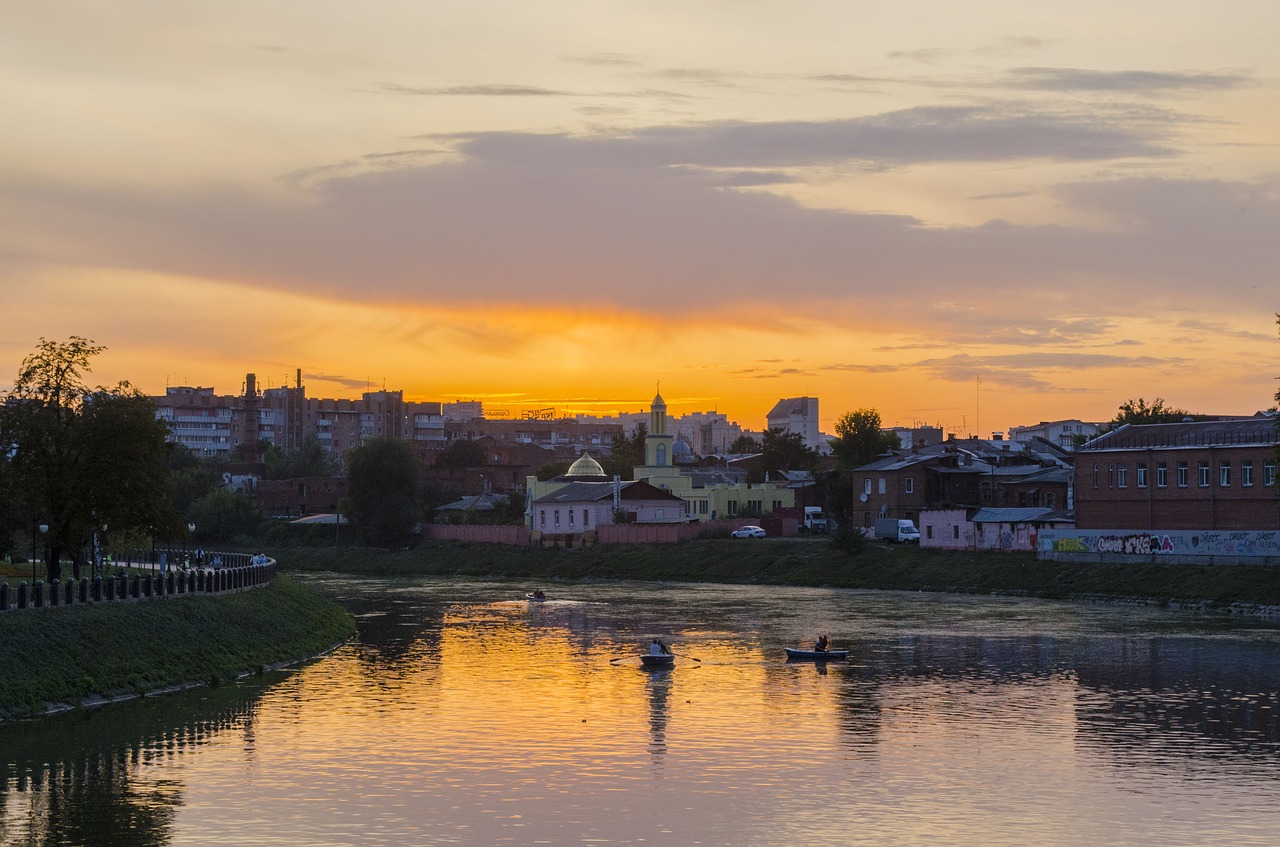 sunset river beach free photo