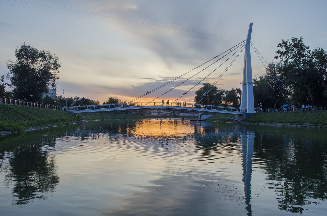 sunset river beach free photo