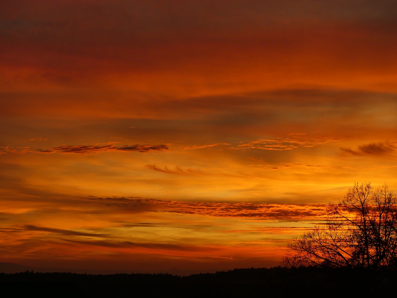 sunset afterglow light free photo