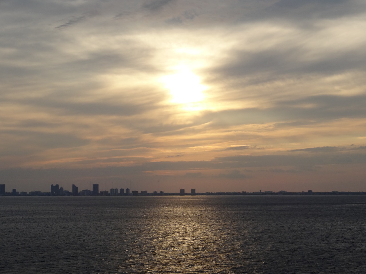 sunset ocean miami free photo