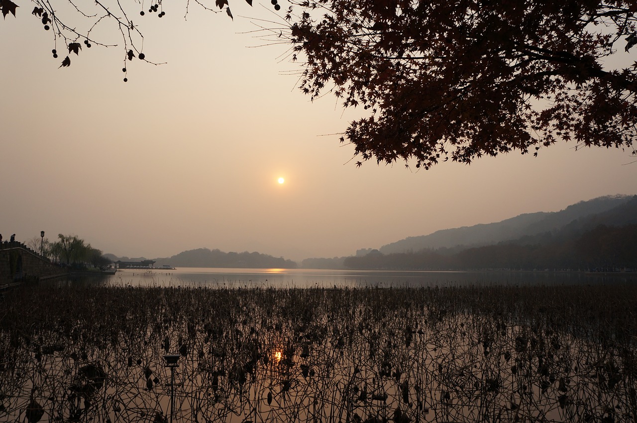 sunset hongzou china free photo