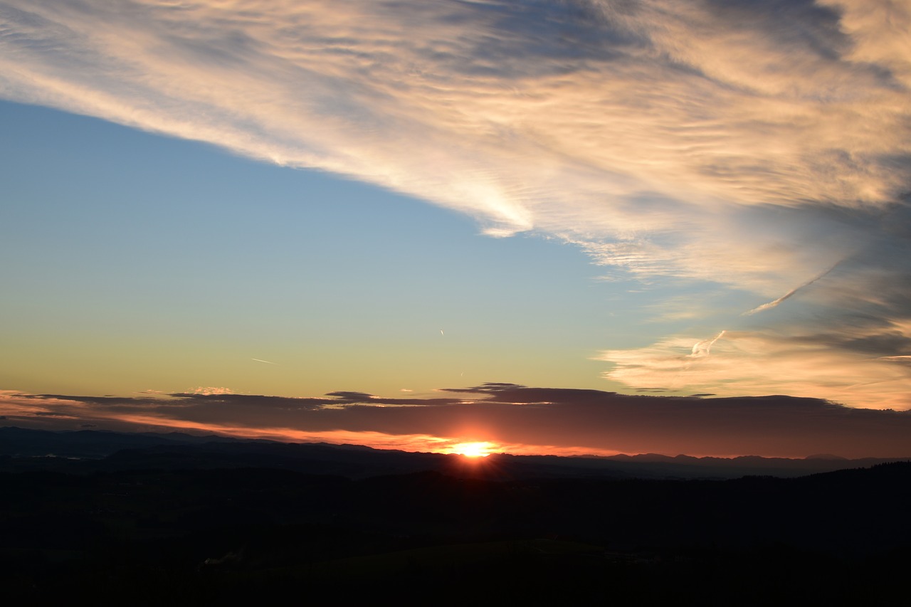 sunset sky clouds free photo